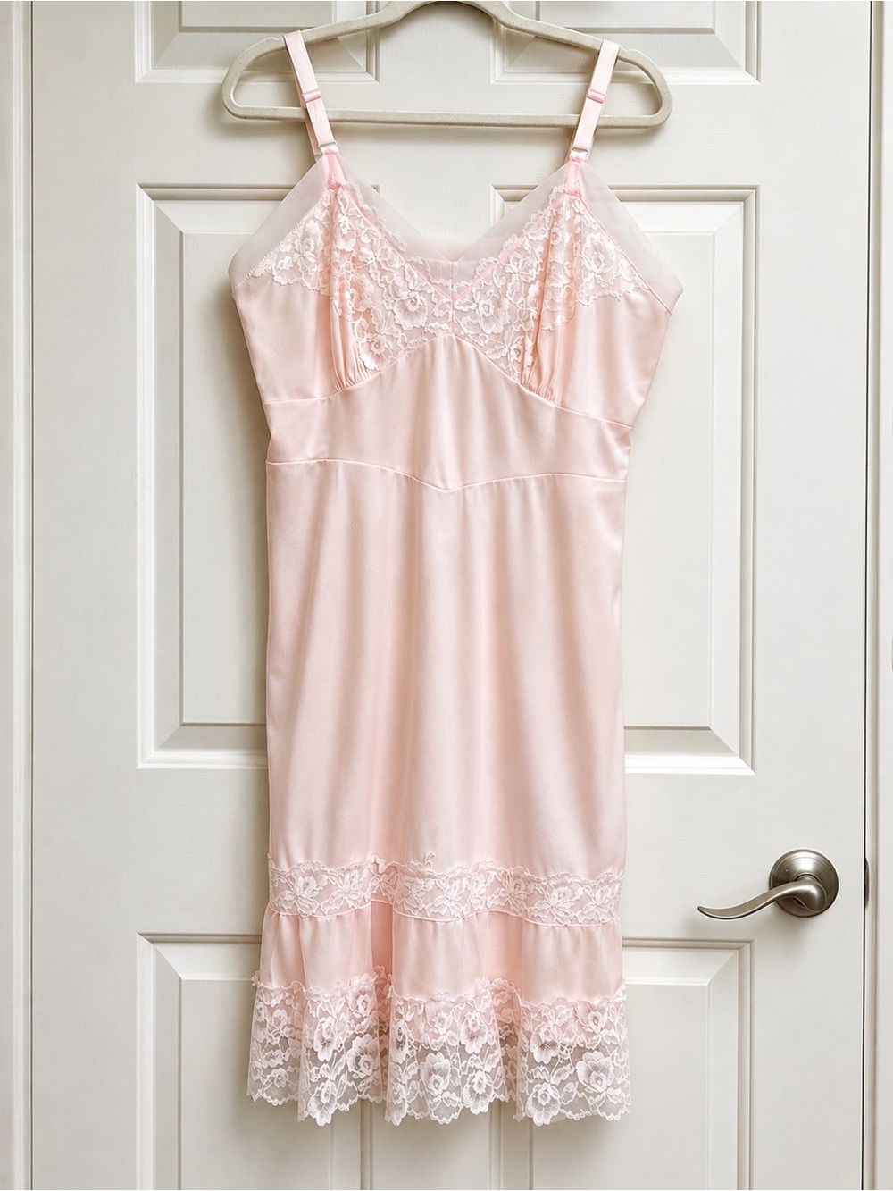 Vintage Movie Star Pink Lace Slip Nightgown Cottagecore Midsize‎ Fashion 40